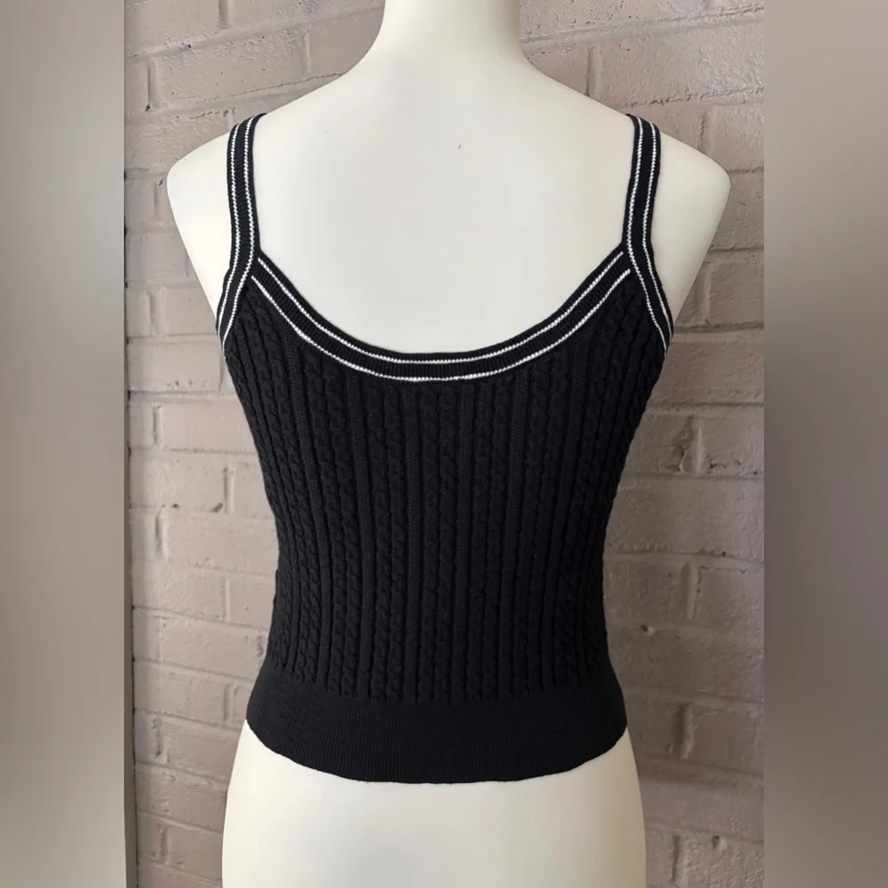 J.Crew black cable knit sleeveless crop top S